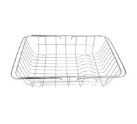 HomeVortex Extendable Dish Rack Drainer for Small Kitchens - Rustproof Stainless Steel Over The Sink Organizer with Cup Holder Large Capacity 34.5-48.5cm(38x28x10cm)