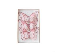 HomeVortex Festive Cloth Decoration Pendant Set For Christmas Tree Home Holiday Decor With Gold Blue Orange Rosy Colour Options 12X8cm/12x9cm Size 3Pcs Pack Lightweight Elegant Design(C)