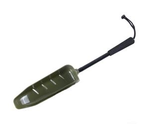 HomeVortex Fishing Bait Scoop with Boilies Shovel Handle, Deep Plastic Carbon Groundbait Spoon, Non Slip Grip Ergonomic Design for Coarse Carp Match Fishing Sessions>(Large + Black Handle)