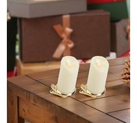 HomeVortex Flameless Clip-On Christmas Tree Candle Lights, Flame Effect, Safe Smoke-Free LED Decor For Holiday, Wedding, Party And Year-Round Festive Use(Golden)