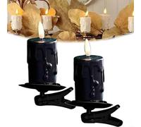 HomeVortex Flameless Clip-On Christmas Tree Candle Lights, Flame Effect, Safe Smoke-Free LED Decor For Holiday, Wedding, Party And Year-Round Festive Use(Black)