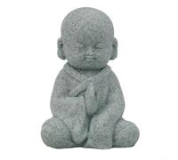HomeVortex for mini Meditating Buddha Statue Hear No Evil Speak No Evil - Hand Cast Stone Figure for Indoor Outdoor Decor 4x5x6cm(C)