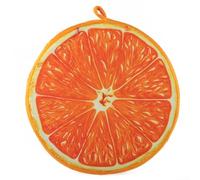 HomeVortex Fruit Shaped Floor 40cm Plush Round Seat Pad Ultra-Soft Cotton Foam Filled Decorative Pillow for Sofa Bed Reading Kids Room Watermelon Dragon Fruit Orange(Yellow Orange)