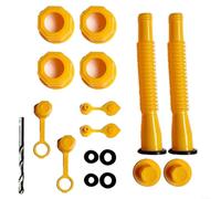 HomeVortex Fuel Tank Nozzle Replacement Kit for 5 Gallon Petrol Cans, Flexible Pour Spout, Screw Cap,for Secure Leak-Free Refuelling in Garden and Outdoor Equipment(2-piece set yellow)