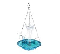 HomeVortex Garden Solar Bird Bath Fountain Outdoor Water Feature 25x25x6cm Metal & Plastic Construction Weatherproof Birdbath with Solar Pump(Blue)