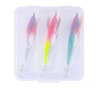 HomeVortex Glow in the Dark Squid Lure 9.5g, Realistic Shrimp Bait,for Bass Fishing Tackle, Luminous Soft Plastic Jig,for Low Light Saltwater and Freshwater, White(E)