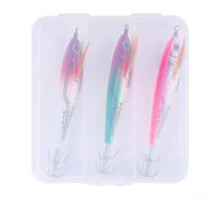 HomeVortex Glow in the Dark Squid Lure 9.5g, Realistic Shrimp Bait,for Bass Fishing Tackle, Luminous Soft Plastic Jig,for Low Light Saltwater and Freshwater, White(F)