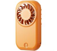 HomeVortex Handheld Fan USB Rechargeable, 1200mAh Portable for MINI Fan,with 5, Speeds up to 11000 RPM, Compact Lightweight Cooling,for Travel Office, White(Orange)