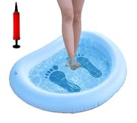 HomeVortex Inflatable Bath Pool, Large PVC Round Basin for Beach Therapy, Portable Soaking Tub for Relaxing Tired Feet, For Easy to Clean and Store, White(Blue)