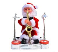 HomeVortex Interactive Christmas Santa Claus Electric Toy With Music Dancing Touch Respond Desktop Decoration PVC Material Holiday Party Decor For Children Home 20X17x13.5cm Red White(SARCX)