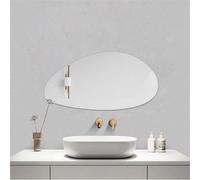 HomeVortex Irregular Acrylic Wall Mirror, Glass Frameless Wall Mirror, Modern Wood Framed Asymmetrical Design For Bathroom Bedroom Living Room Decor(30x40cm)