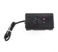 HomeVortex LED Touch Display Baby Bath Thermometer 0-99°C Waterproof Digital Meter with High Probe for Nursery Bathtub Safe ABS Black