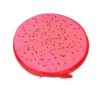 HomeVortex Lifelike Plush Round Fruit Shape Cushion for Garden Chair or Sofa Decoration, Single Side Printed Watermelon Dragon Fruit Orange Design, Soft Cotton Foam(Dragon Fruit)