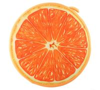 HomeVortex Lifelike Plush Round Fruit Shape Cushion for Garden Chair or Sofa Decoration, Single Side Printed Watermelon Dragon Fruit Orange Design, Soft Cotton Foam(Yellow Orange)