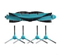 HomeVortex Main Roller and Side Brush Kit,for Cecotec for CONGA 3290 3490,for ELITE 4090 4690 5090 5490 6090 7090 Robot Vacuum ABS Nylon 1 Roller 4 Edge Brushes Essential Replacement