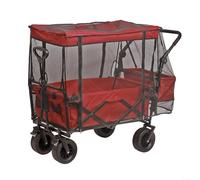 HomeVortex Mesh Net Cover for Collapsible Folding Wagon, Net with Zippered Doors, Polyester Camping Storage Accessory for Outdoor Garden Carts, Black 34.6x18.9x19.7 Inch