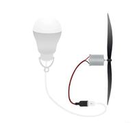 HomeVortex Mini Wind Power Generator Educational Kit With USB Light Portable Winding Turbine Motor Set18CM Propeller For Science Learning