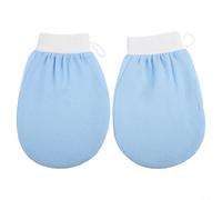 HomeVortex Moroccan Hammam Exfoliating Glove, for Deep Body Scrub, Dead Skin Remover Mitt, with Gentle Rayon Texture, for At-Home Spa Bathing, White, 1, Pack(2pcs blue)