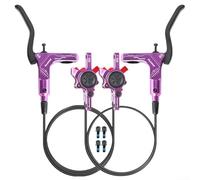 HomeVortex Mountain Bike Hydraulic Disc Brake Set with Dual Piston Bi-Directional Calipers, Aluminium Alloy Construction, 1450 x 800 mm Cables, Compatible with 160 mm(purple)