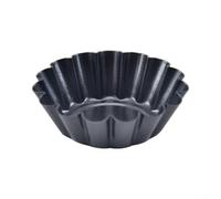 HomeVortex Pack Non-Stick Carbon Steel Egg Tart Pans Lace For Edge Design Silver Chrysanthemum Cake Moulds Baking Tarts Puddings 12 18x7x9cm(small)