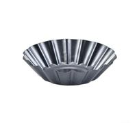 HomeVortex Pack Non-Stick Carbon Steel Egg Tart Pans Lace For Edge Design Silver Chrysanthemum Cake Moulds Baking Tarts Puddings 12 18x7x9cm(large)