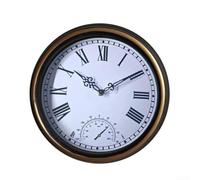 HomeVortex Plastic Outdoor Wall Clock 12in Weather Resistant Bronze