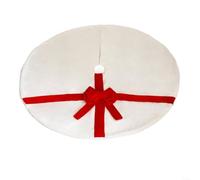 HomeVortex Plush Christmas Tree Skirt 47 Inch Large Round Base Cover Decorative Mat Soft Double Layer Holiday Scene Home Decor White