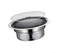 HomeVortex Portable 40cm Charcoal Grill, Stainless Steel, Silver | for Camping, Outdoor, BBQ, for Mini BBQ, Stainless Steel Charcoal Grill, Camping and Outdoor Cooking