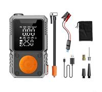 HomeVortex Portable 7200 mAh Car Battery Jump Starter with 150 PSI Air Compressor, LED Light and Power Bank for 12V Vehicles, Motorcycles, Bicycles and Balls(4 * 1800mah)