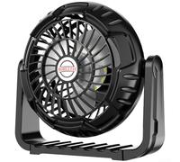HomeVortex Portable USB Desk Fan,with 360° Adjustable Head, Rechargeable 2000-4000mAh Battery, Quiet Operation Under 36dB,for Office Camping Dorm,(black)