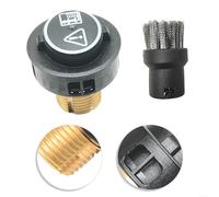 HomeVortex Pressure Safety Valve Maintenance Closure for Steam Cleaner SC2.500 SC4 SC5, Part 4.580-760.0 with Wire Brush, Black Relief Valve Cap