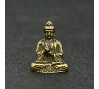 HomeVortex Pure Copper Sakyamuni Buddha Statue, Chinese Buddhism Bronze Figurine for Home Decor, Table Ornament Representing Faith and Luck, 2.2 x 3.0cm