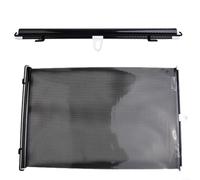 HomeVortex Retractable Car Windshield Sun Shade, Automatic Roll Up Sun Visor Curtain, Anti-UV Heat Insulation Block with Strong Sucker Mount, Adjustable 45x125cm Black