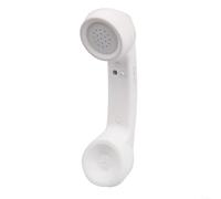 HomeVortex Retro Wireless Handset, for Mobile Ph, Radiation-Reducing External Microph, with HD Speaker, USB Rechargeable Call Accessory, for iOS for android PC,(White)