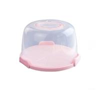 HomeVortex Reusable Cake Box with Foldable Handle, 28x23x17.5cm Tall Plastic Dessert Container with Secure Clasp for Birthday Cakes and Cupcakes, Pink(pink)
