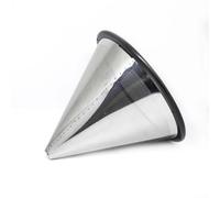 HomeVortex Reusable Stainless Steel Coffee Filter, 304 Single-Layer Fine-Pore Cone for Rich Extraction, Leak-Proof Portable Dripper for Travel Camping, Fits Most Mugs, for Easy to Clean, Silver