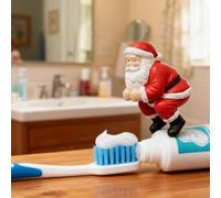 HomeVortex Santa Claus Toothpaste Cap, Festive 3D Printed Dispenser Top with Mess-Free Squeeze Design for Christmas Bathroom for Children and Adults(Santa Claus)