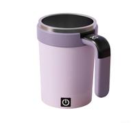 HomeVortex Self Stirring Coffee Mug Digital Temp Display Auto Mix Tumbler USB Charging Stainless Steel Thermal Cup for Car Desk Commute 350ml(Purple)