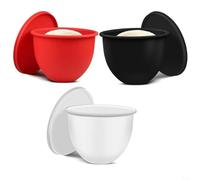 HomeVortex Silicone Bowl Liner Set for KitchenAid Vertical Mixer, with Pouring Spout, Storage Lids, Dishwasher & Microwave Safe, -40°C to 240°C Heat Resistant(Red+black+White)