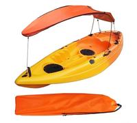 HomeVortex Single Person for KAYAK Sun Shade Awning Canopy Water-Resistant Ripstop Oxford with Shock-Cord Aluminium Rod Folding Boat Shelter 125x80x65cm Easy Setup Lightweight(Orange)