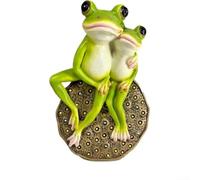 HomeVortex Solar Garden Lights Outdoor, Frog Statue Resin Animal Figurine with Automatic Dusk to Dawn Sensor, Waterproof Decorative Lawn Ornament for Yard Patio Balcony, Green 11.5x9x18cm