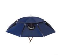 HomeVortex Solar Powered Fishing Umbrella Hat Cooling Fan Foldable Double Layer Sun Shield Lake River Angling USB Rechargeable Headwear Camping Hiking(B)