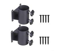 HomeVortex Split Design Deck Umbrella Mount, Aluminum Patio Base for 1.5-1.9 Inch Poles, Weather-Resistant Railing Holder for Fence and Wood Posts, Black, 2 Units