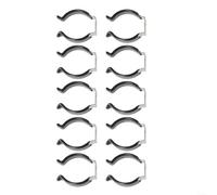 HomeVortex Spring Terry Clips 10-Pack, Narrow Base Heavy Duty Tool Storage Strap for Pipes Brooms Rakes, Stainless Steel and Rubber Pipe Clamp Organizer for Garage Workshop Shed (30mm H:45)(25mm)