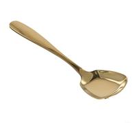 HomeVortex Square Head Stainless Steel Spoons,7.28 Inch Large Rice and Soup Spoons, Mirror Polished Dessert Cutlery for Home Kitchen Restaurant(gold)
