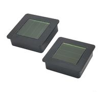 HomeVortex Square Solar Panel Top Replacement 2 Pack | Outdoor Lights, Rechargeable AA Battery, Warm White LED, 8+ Hours Working Time