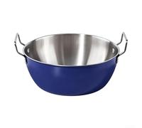 HomeVortex Stainless Steel Mixing Bowl 9.5L Large Dual Handle Washing Up Basin for Kitchen Food Prep - Yellow(Blue)