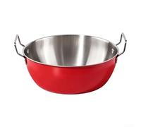 HomeVortex Stainless Steel Mixing Bowl 9.5L Large Dual Handle Washing Up Basin for Kitchen Food Prep - Yellow(Red)
