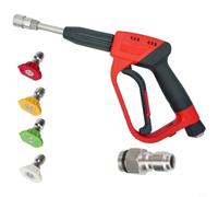 HomeVortex Stainless Steel Pressure Washer Sprayer with 5 Nozzles 0° 15° 25° 40°, Adjustable High Power Car Wash Cleaning for Heavy Duty Dirt Removal, Ergonomic(3/8)