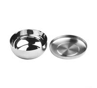 HomeVortex Stainless Steel Rice Bowl with Lid, Unbreakable Korean Style Warm Dish,for Home Kitchen Camping Travel, Silver, 12cm(B)